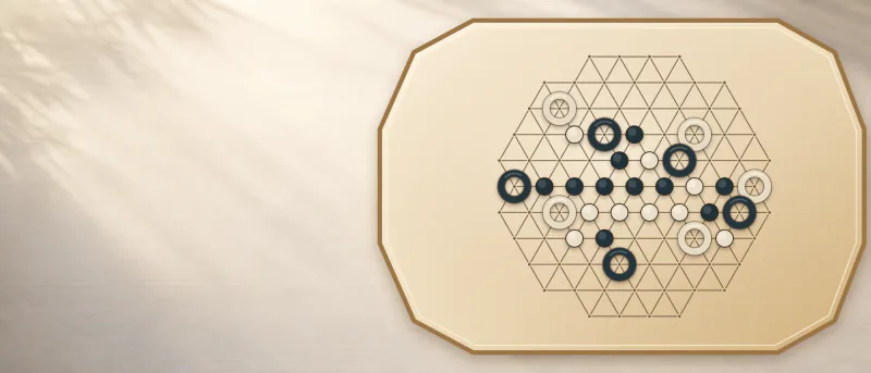 圈套棋棋盘与棋子插画