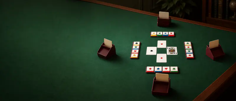 Contract Bridge board and pieces