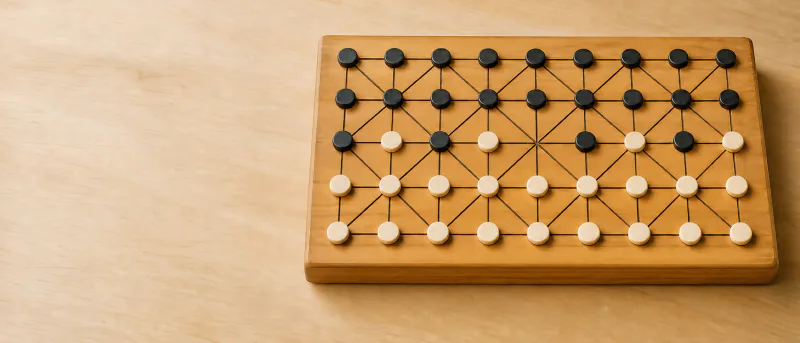 Fanorona board and pieces
