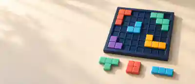 Block Puzzle board and pieces