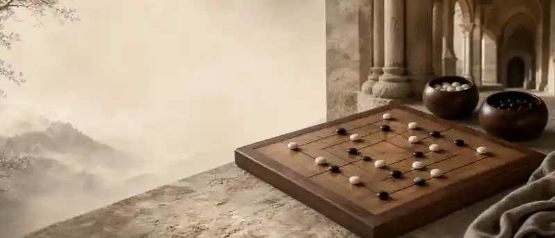 9 Men's Morris board and pieces