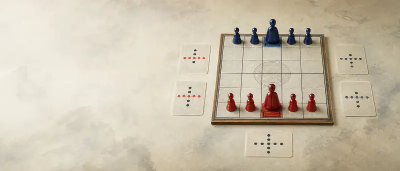 Onitama board and pieces