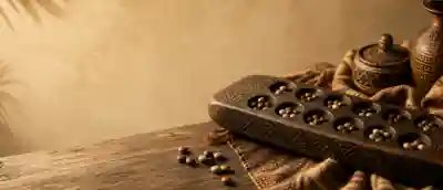 Oware board and pieces