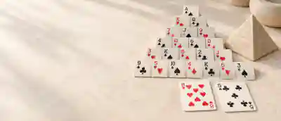 Pyramid Solitaire board and pieces