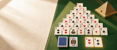 Pyramid Solitaire board and pieces