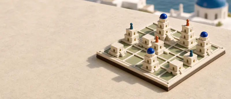Santorini board and pieces