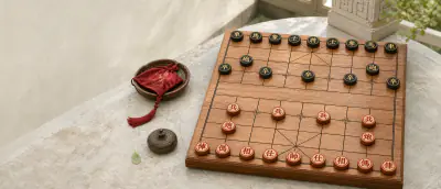 Xiangqi board and pieces